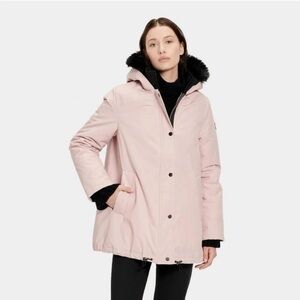 UGG Light Pink Hooded Puffer Jacket